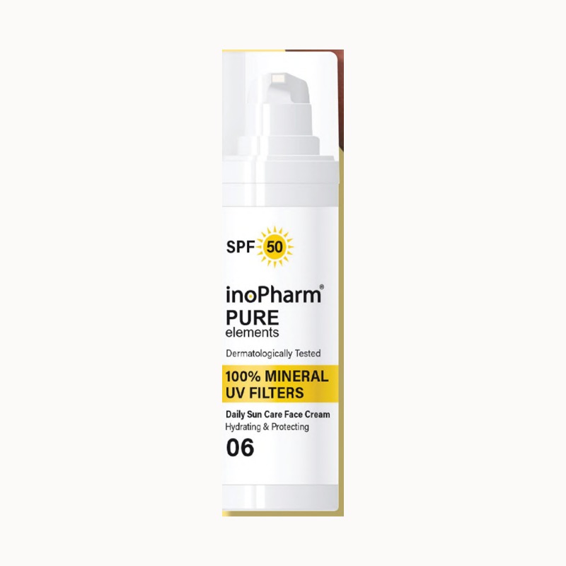 InoPharm Daily Sun Care Face Cream SPF50 – 100% Mineral Filters · 30 ml
