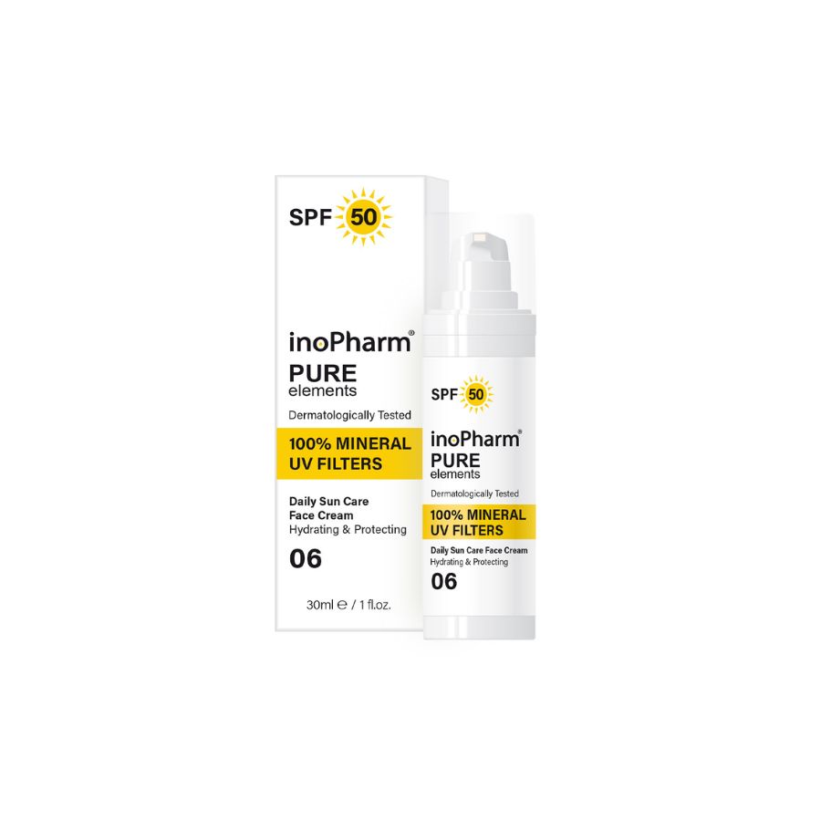 InoPharm Daily Sun Care Face Cream SPF50 – 100% Mineral Filters · 30 ml